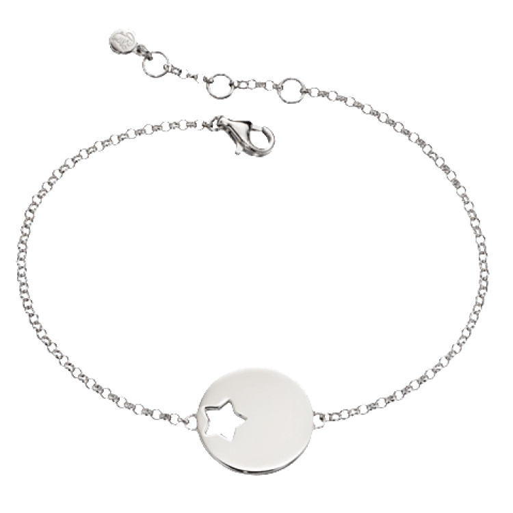 Little Star Sterling Silver Star Disc Zoe Bracelet - Silver