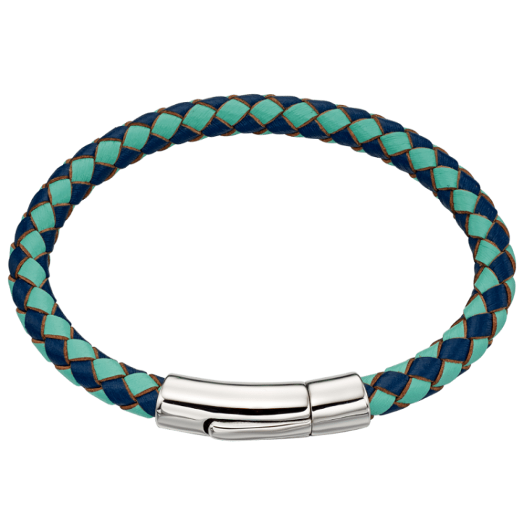Little Star Sterling Silver and Leather Luca Bracelet - Silver