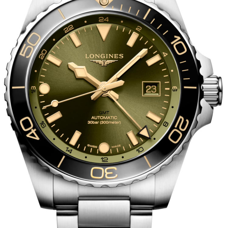 Longines Watch Hydroconquest GMT Sunray Green Bracelet