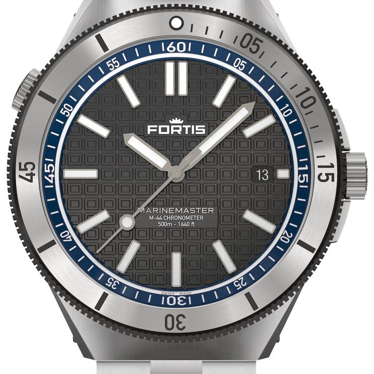 Fortis Watch Marinemaster M 44 Ocean Blue Bracelet - Black