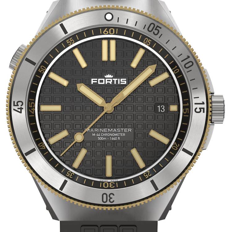 Fortis Watch Marinemaster M 44 Black Resin Gold Limited Edition
