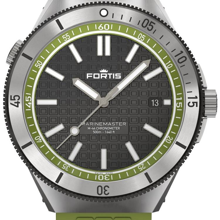 Fortis Watch Marinemaster M 44 Woodpecker Green - Black