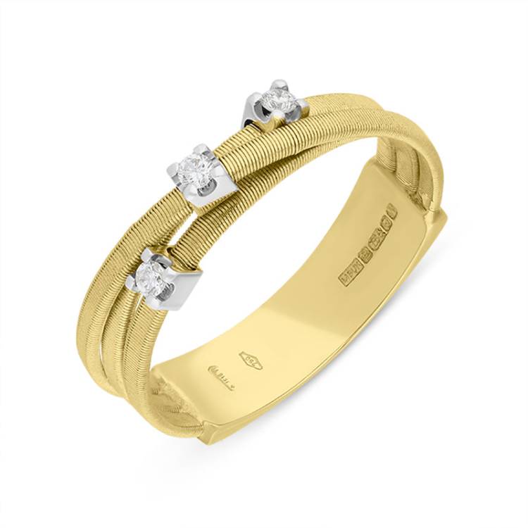 Marco Bicego Goa 18ct Yellow Gold 0.09ct Diamond Ring - N