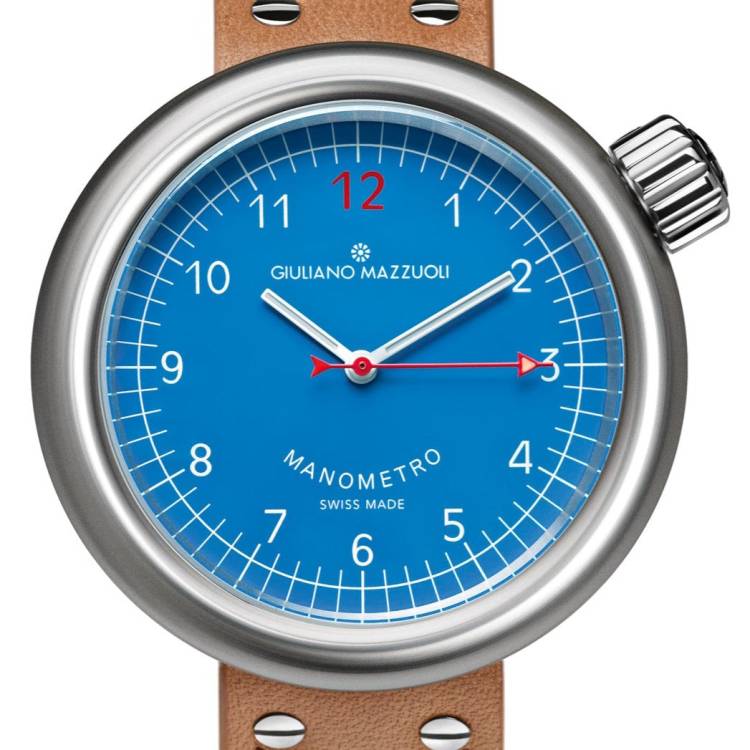 Giuliano Mazzuoli Watch Manometro Brushed Blue - Blue