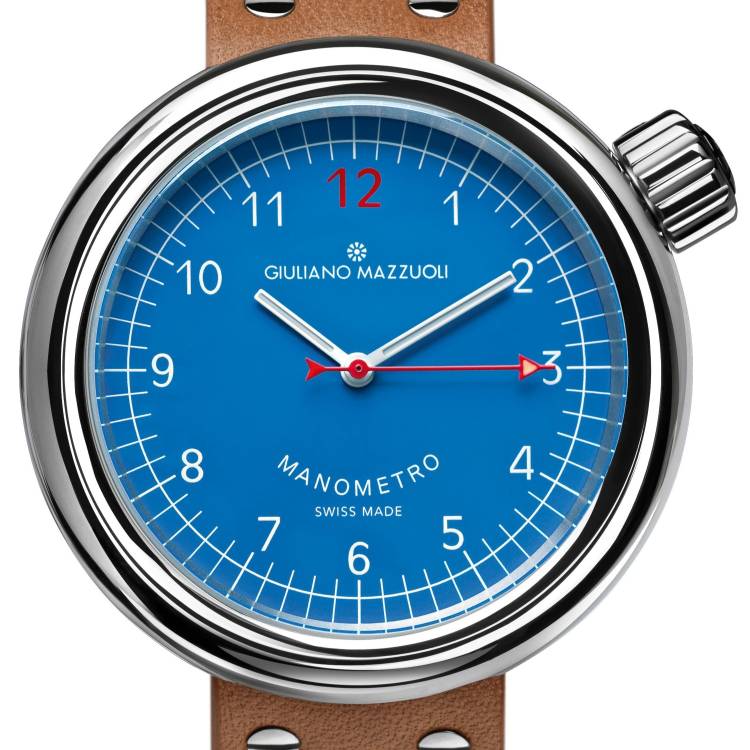 Giuliano Mazzuoli Watch Manometro Polished Blue - Blue