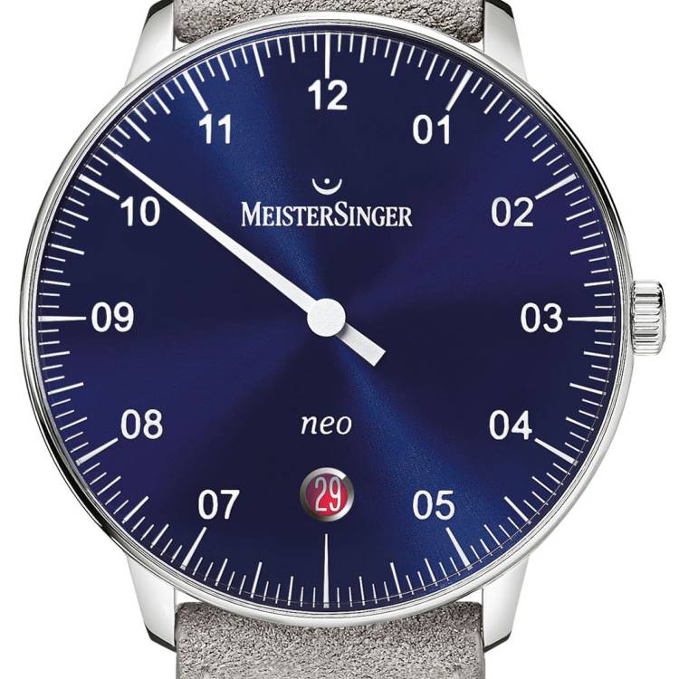 MeisterSinger Watch Neo Suede Grey - Blue