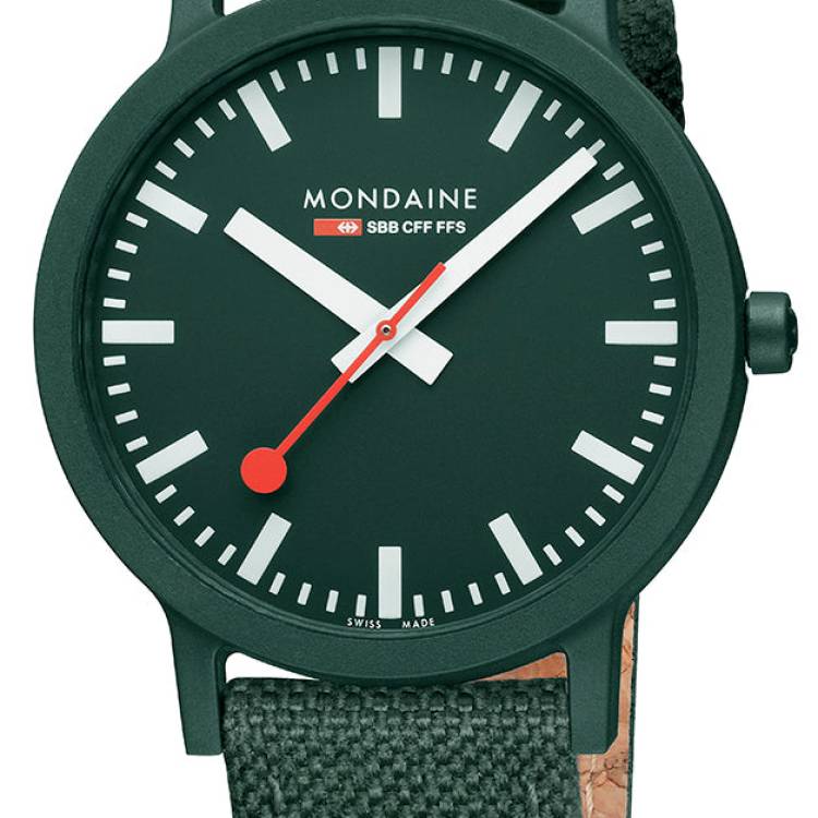 Mondaine Watch Essence Park Green Textile