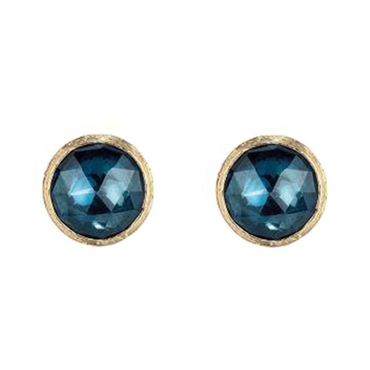 Marco Bicego Jaipur 18ct Yellow Gold London Blue Topaz Stud Earrings