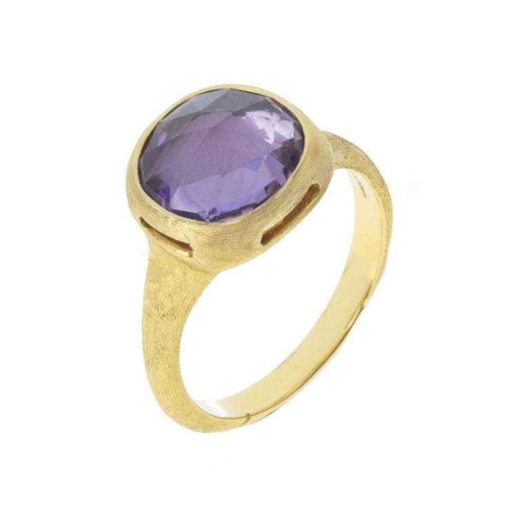 Marco Bicego Jaipur 18ct Yellow Gold Amethyst Faceted Ring D - N