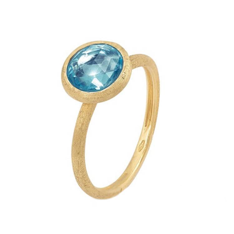 Marco Bicego Jaipur 18ct Yellow Gold Blue Topaz Ring - Q