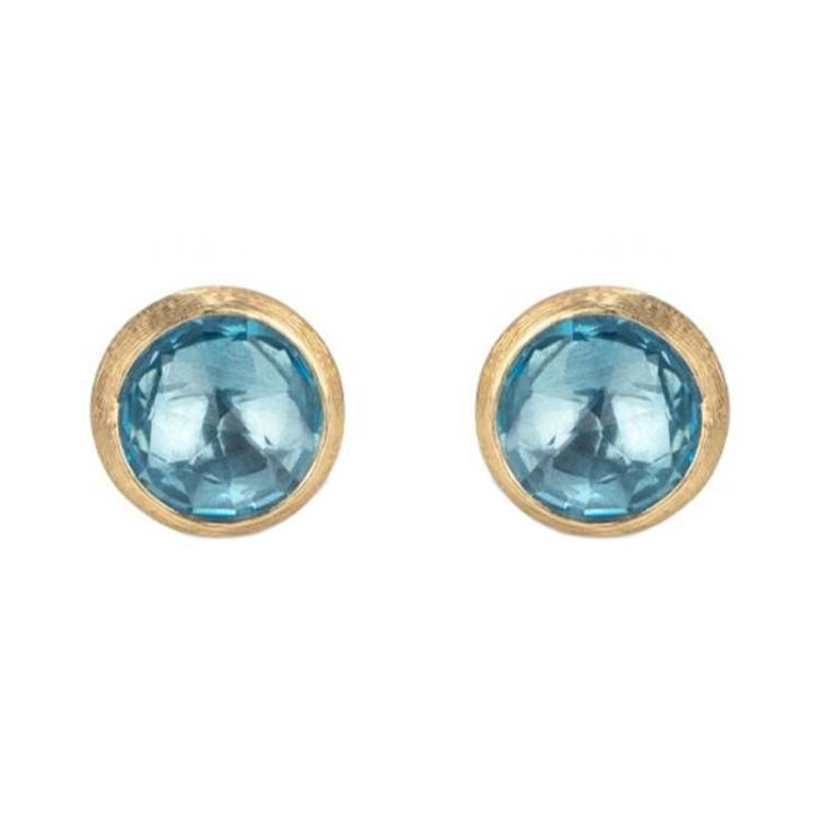 Marco Bicego Jaipur 18ct Yellow Gold Blue Topaz Stud Earrings - Option1 Value Yellow Gold