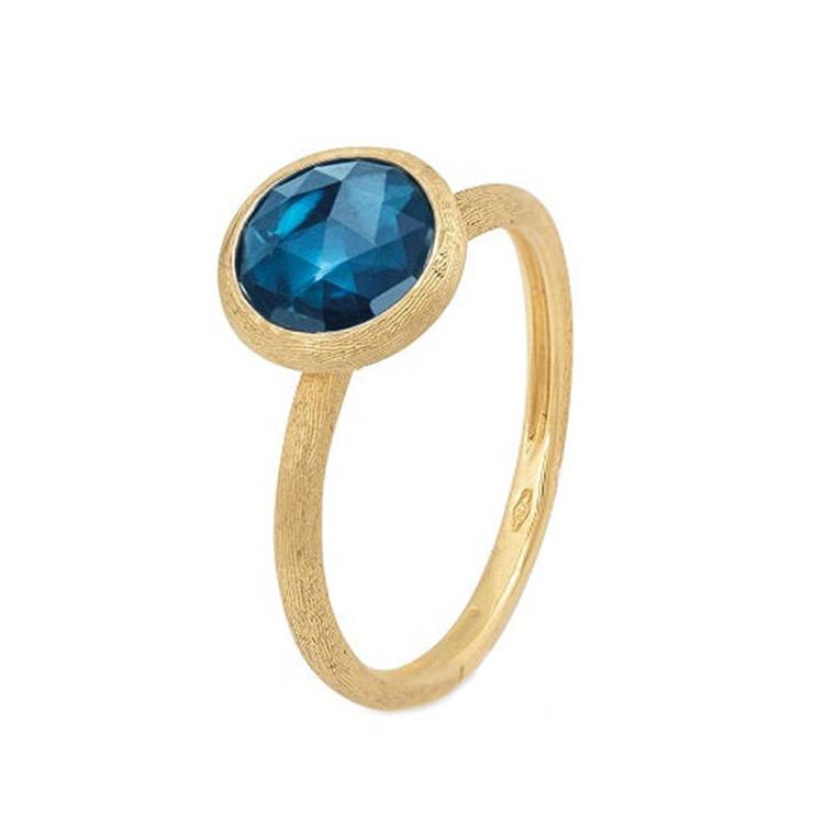 Marco Bicego Jaipur 18ct Yellow Gold London Blue Topaz Ring - N