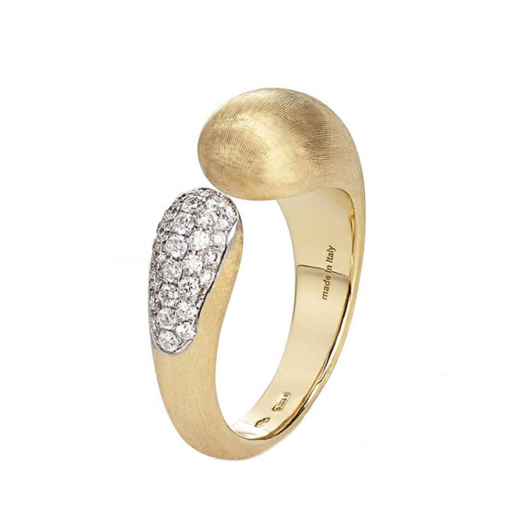 Marco Bicego Lucia 18ct Yellow Gold 0.35ct Diamond Kissing Ring D - P