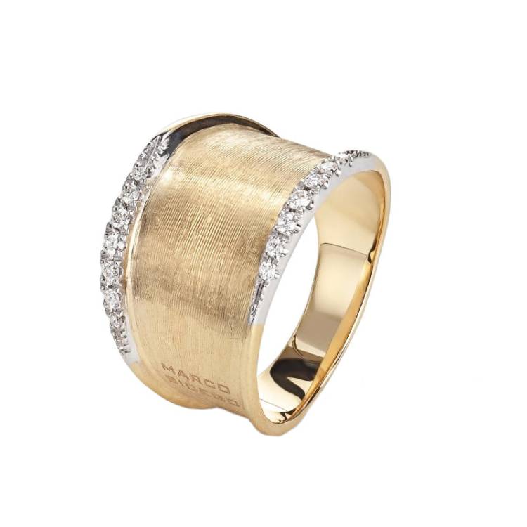 Marco Bicego Lunaria 18ct Yellow Gold 0.14ct Diamond Small Ring - O