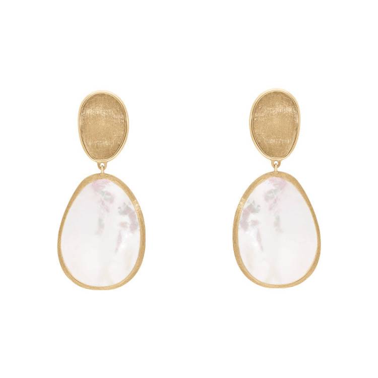 Marco Bicego Lunaria 18ct Yellow Gold Mother of Pearl Drop Earrings
