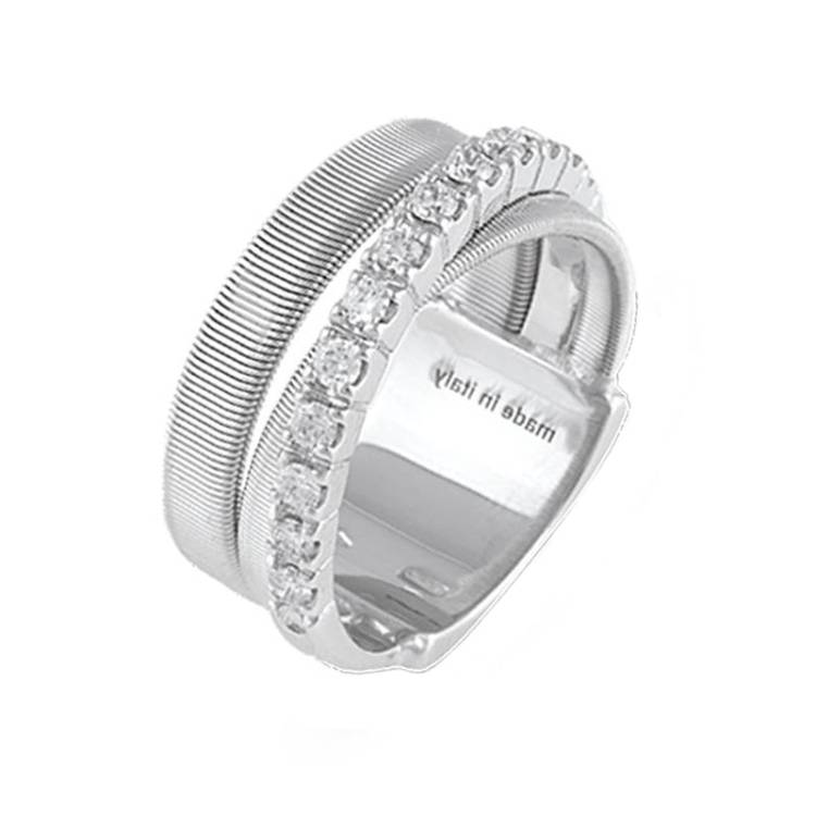 Marco Bicego Masai 18ct White Gold 0.39ct Diamond Three Strand Ring - V