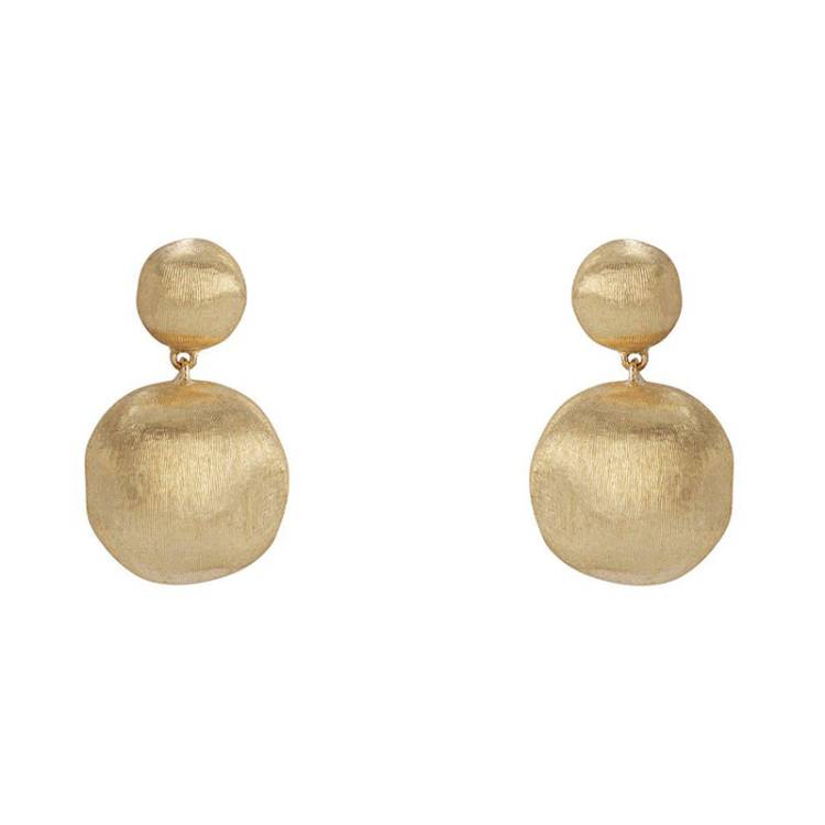 Marco Bicego Africa 18ct Yellow Gold Drop Stud Earrings - Option1 Value Yellow Gold