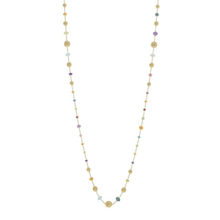 Marco Bicego Africa 18ct Yellow Gold Mixed Stone Necklace - Option1 Value Yellow Gold