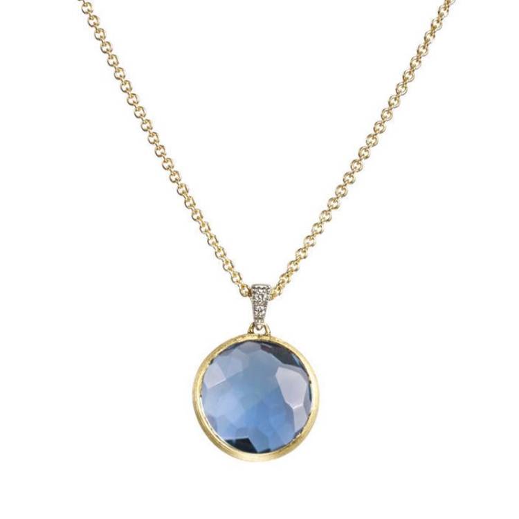 Marco Bicego Delicati 18ct Yellow Gold Topaz Diamond Necklace D - Option1 Value Yellow Gold
