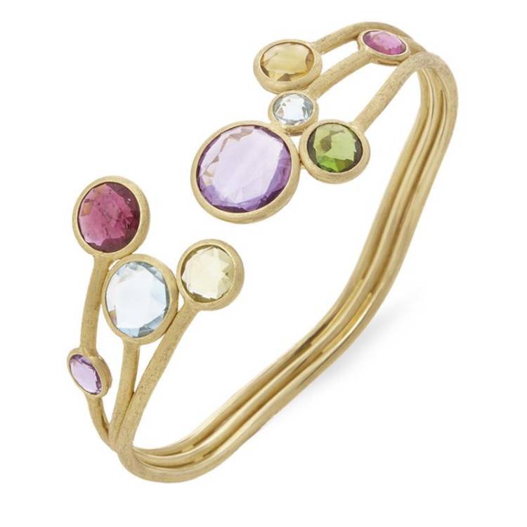 Marco Bicego Jaipur 18ct Yellow Gold Mixed Stone Bangle - Yellow Gold
