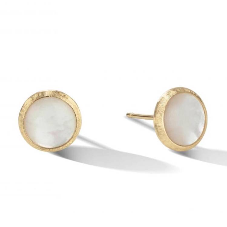 Marco Bicego Jaipur 18ct Yellow Gold Mother of Pearl Petite Stud Earrings - Option1 Value Yellow Gold