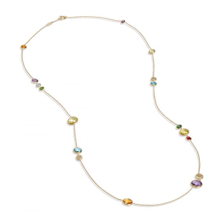 Marco Bicego Jaipur 18ct Yellow Gold Multicolour Gemstone Necklace - Option1 Value Yellow Gold