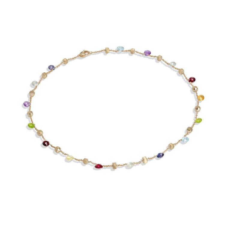 Marco Bicego Paradise 18ct Yellow Gold Mixed Stone Single Strand Necklace