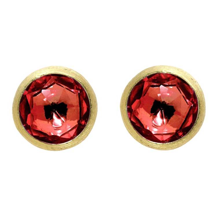 Marco Bicego Jaipur 18ct Yellow Gold Garnet Stud Earrings - Option1 Value Yellow Gold