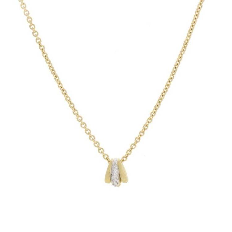 Marco Bicego Lucia 18ct Yellow Gold 0.20ct Diamond Link Necklace D - Option1 Value Yellow Gold