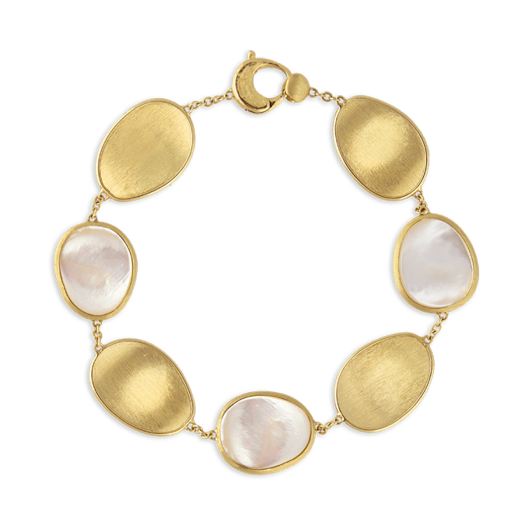 Marco Bicego Lunaria 18ct Yellow Gold White Mother of Pearl Bracelet