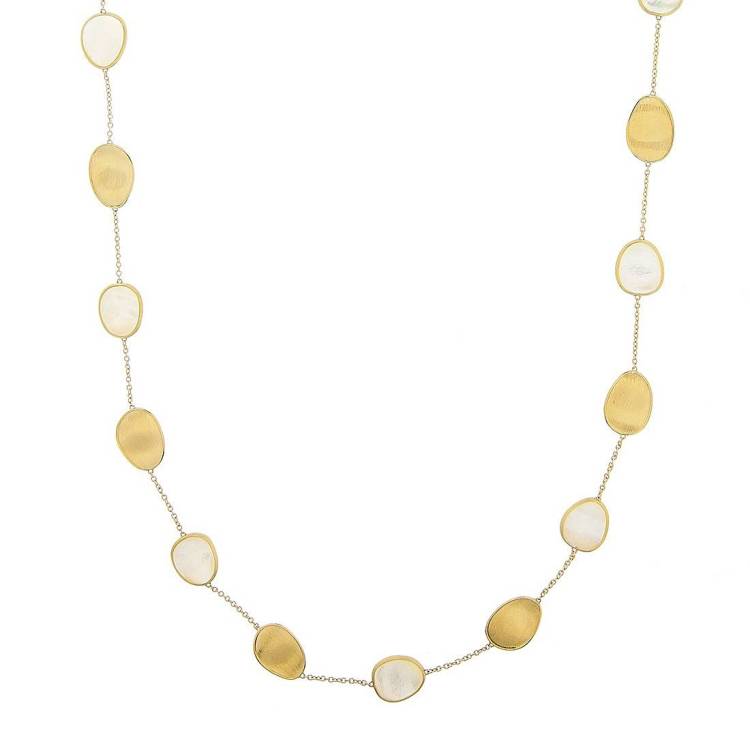 Marco Bicego Lunaria 18ct Yellow Gold White Mother of Pearl Necklace - Yellow Gold
