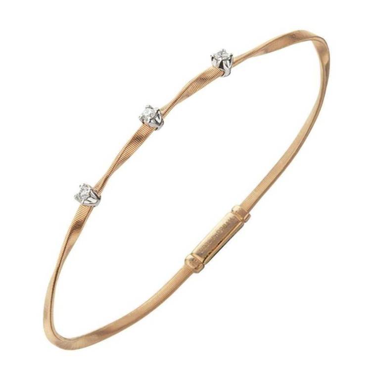 Marco Bicego Marrakech 18ct Rose Gold 0.15ct Diamond Bracelet - Option1 Value Rose Gold