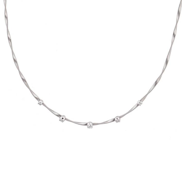 Marco Bicego Marrakech 18ct White Gold 0.25ct Diamond Necklace - Option1 Value White Gold