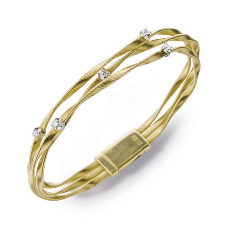 Marco Bicego Marrakech 18ct Yellow Gold 0.25ct Diamond Bracelet - Yellow Gold