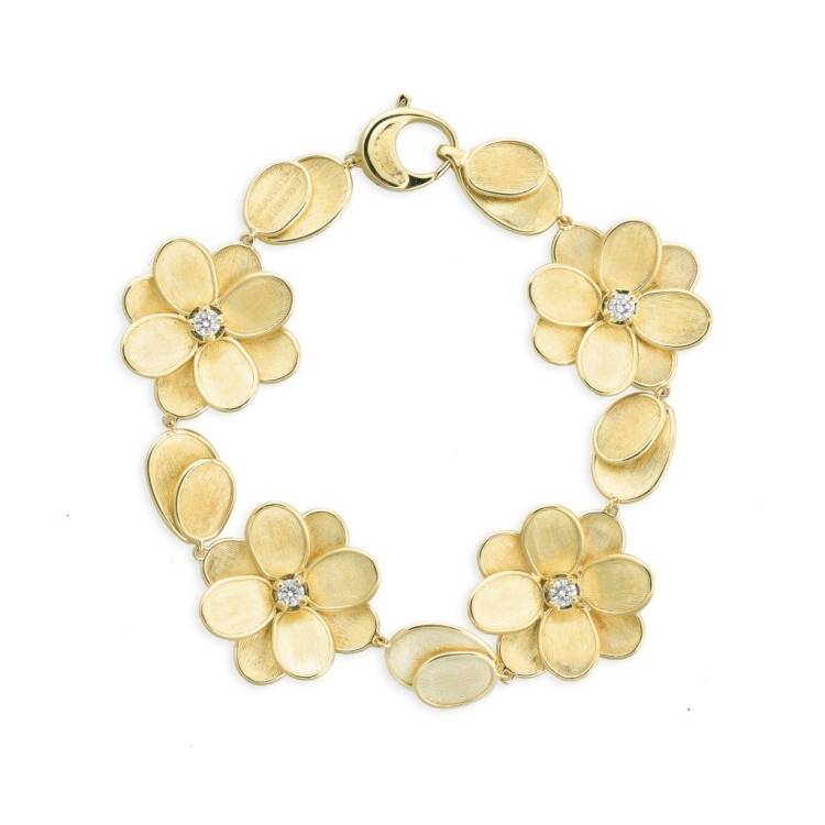 Marco Bicego Petali 18ct Yellow Gold 0.32ct Diamond Flower Bracelet - Option1 Value Yellow Gold