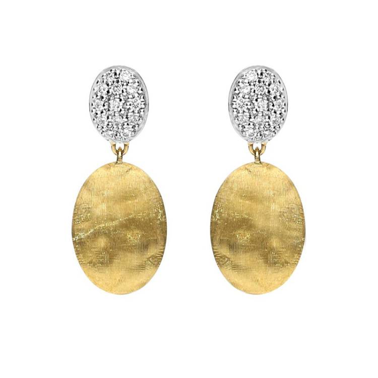 Marco Bicego Siviglia 18ct Yellow Gold 0.20ct Diamond Earrings - Option1 Value Yellow Gold