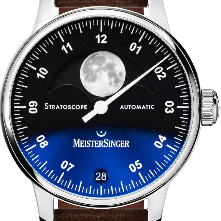 MeisterSinger Watch Stratoscope Moon Phase - Blue