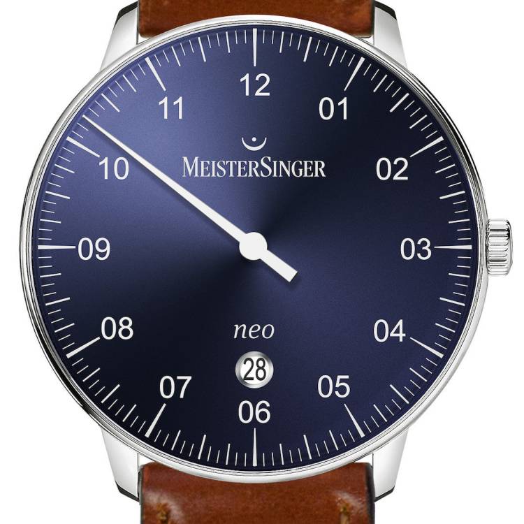 MeisterSinger Watch Neo Plus Cordovan Cognac - Blue