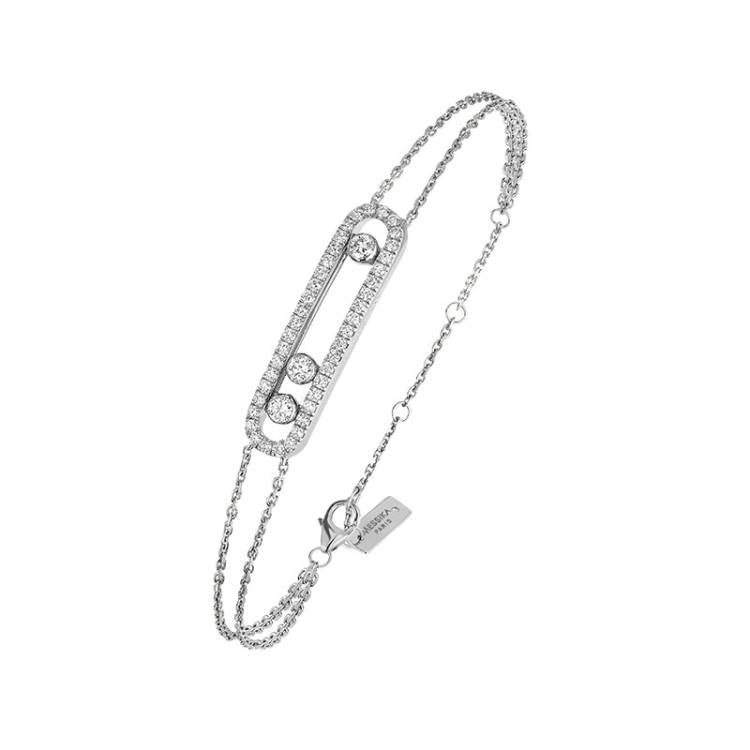 Messika Move Classic Pave 18ct White Gold 0.65ct Diamond Bracelet - Gold