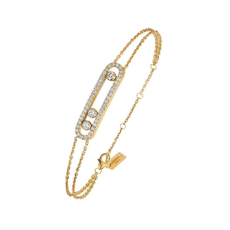Messika Move Classic Pave 18ct Yellow Gold 0.65ct Diamond Bracelet - Gold