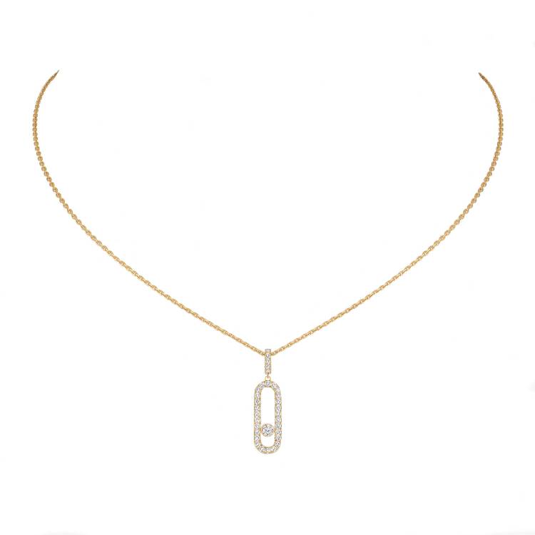 Messika Move Uno Pave 18ct Yellow Gold Diamond Necklace