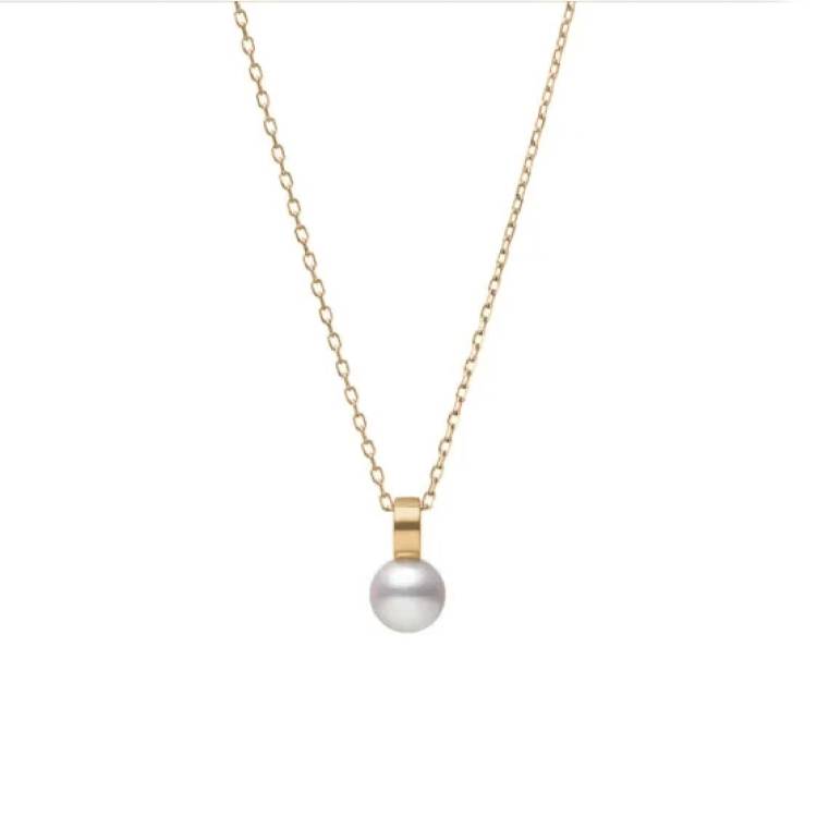 Mikimoto Classic 18ct Yellow Gold White Akoya Pearl Necklace