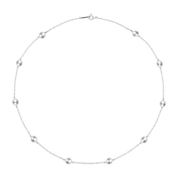 Mikimoto 18ct White Gold 5.5mm White Akoya Pearl Necklace - TITLE White Gold