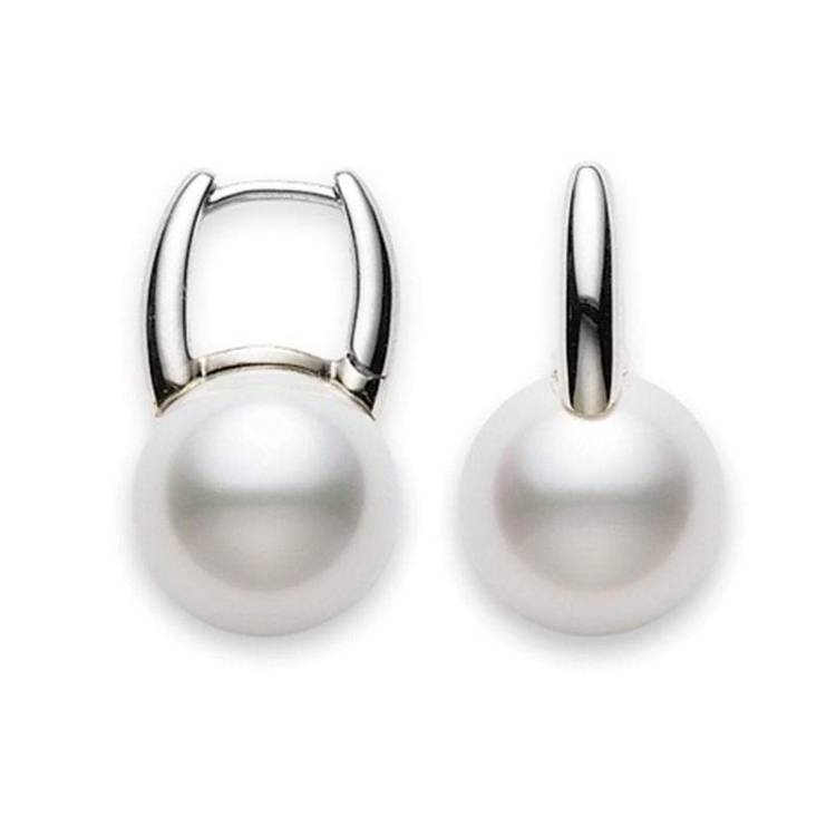 Mikimoto Classic Elegance 18ct White Gold White South Sea Pearl Earrrings - White Gold