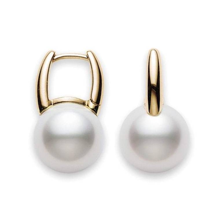 Mikimoto Classic Elegance 18ct Yellow Gold White South Sea Pearl Earrrings - Yellow Gold