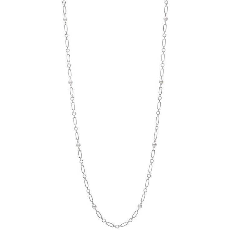 Mikimoto M Code 18ct White Gold White Akoya Pearl Long Necklace - White Gold