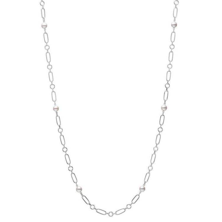 Mikimoto M Code 18ct White Gold White Akoya Pearl Necklace - White Gold