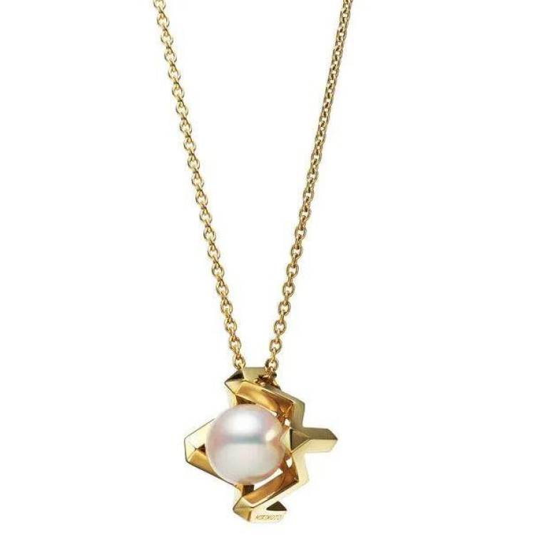 Mikimoto M Collection 18ct Yellow Gold White Akoya Pearl Pendant - Yellow Gold