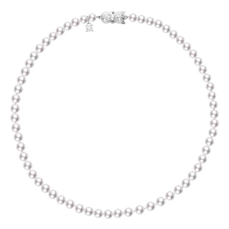 Mikimoto 18ct White Gold 6.0mm White Akoya Pearl Necklace