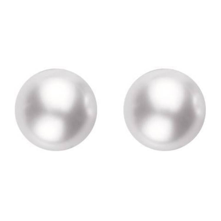 Mikimoto 18ct White Gold 6.5mm White Grade AA Pearl Stud Earrings - TITLE White Gold